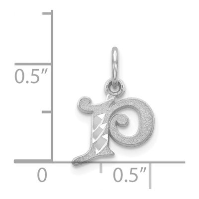 14K White Gold Letter P Pendant – view 4