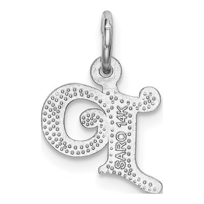 14K White Gold Letter P Pendant – view 5
