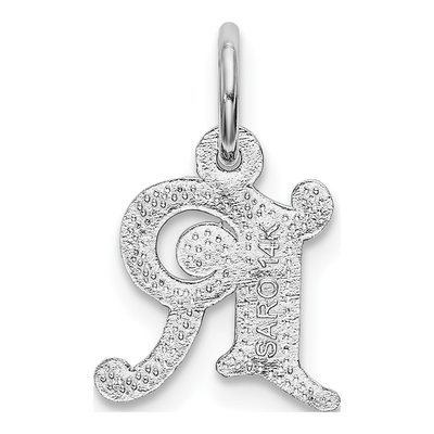 14K White Gold Letter R Pendant – view 5