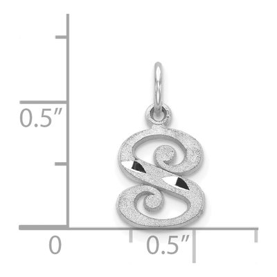 14K White Gold Letter S Pendant – view 4