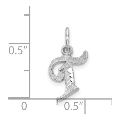 14K White Gold Letter T Pendant – view 4