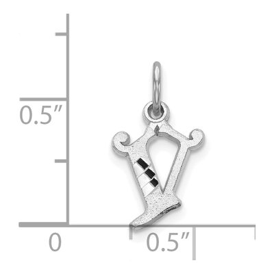 14K White Gold Letter V Pendant – view 4