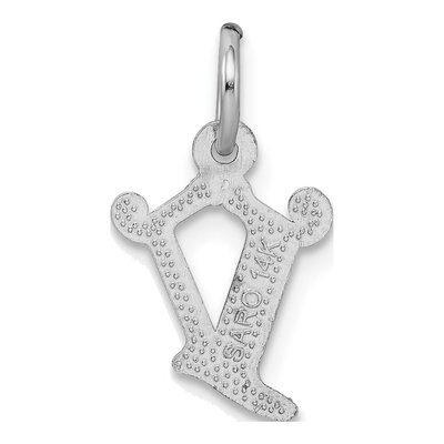 14K White Gold Letter V Pendant – view 5