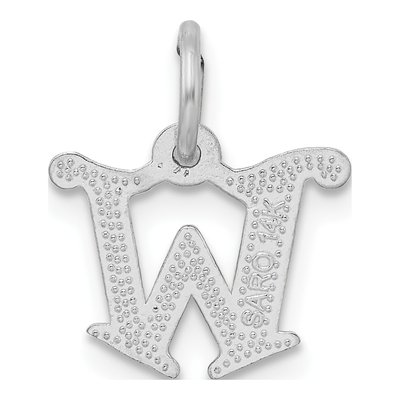 14K White Gold Letter W Pendant – view 4