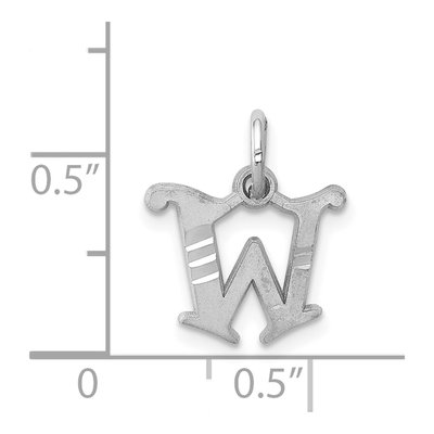 14K White Gold Letter W Pendant – view 5