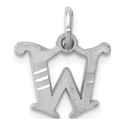 14K White Gold Letter W Pendant