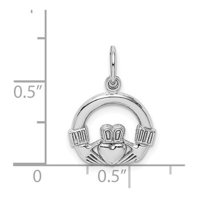 14K White Gold Claddagh Pendant – view 5