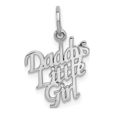 14K White Gold Daddy's Little Girl Pendant