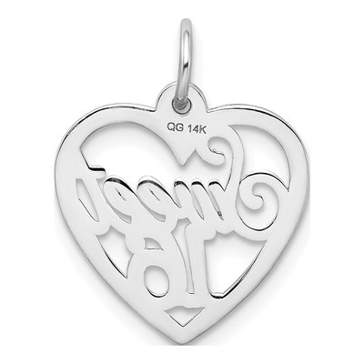 14K White Gold Sweet 16-Heart Pendant – view 4