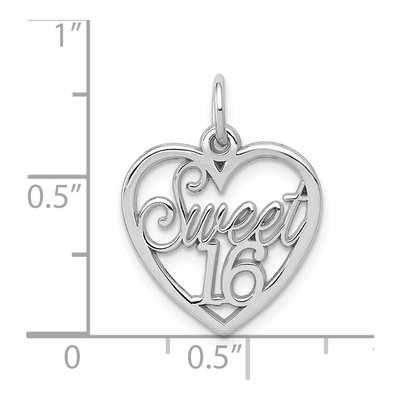 14K White Gold Sweet 16-Heart Pendant – view 5