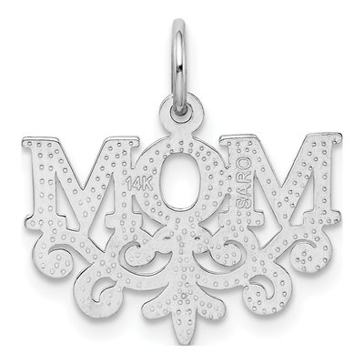 14K White Gold MOM Pendant – view 4
