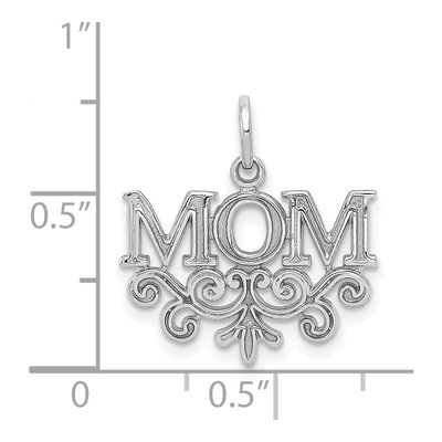 14K White Gold MOM Pendant – view 5