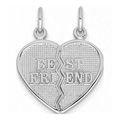 14K White Gold Best Friend 2-Piece Set Charm