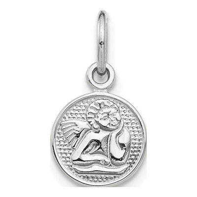 14K White Gold Small Angel Pendant