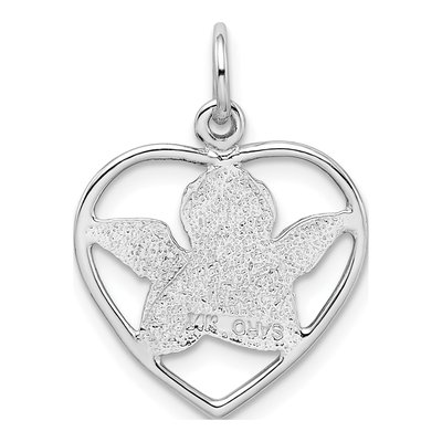 14K White Gold Angel Heart Pendant – view 4