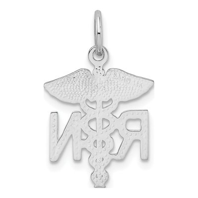 14K White Gold RN Registered Nurse Charm – view 4