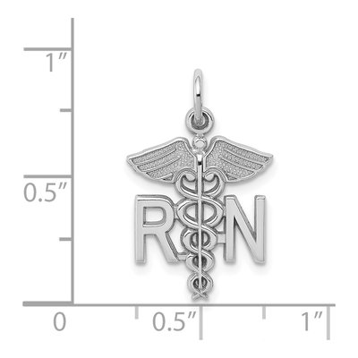 14K White Gold RN Registered Nurse Charm – view 5