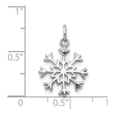 14K White Gold Snowflake Pendant – view 5