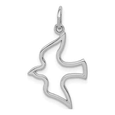 14K White Gold Cut-Out Dove Pendant