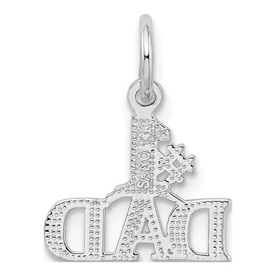 14K White Gold DAD Number 1 Pendant – view 5