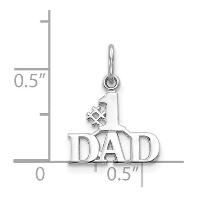 14K White Gold DAD Number 1 Pendant – view 6
