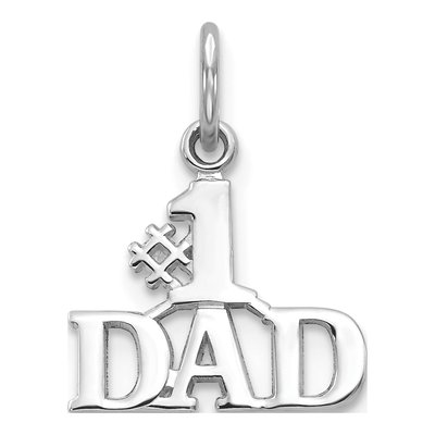 14K White Gold DAD Number 1 Pendant