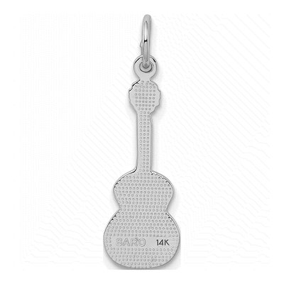 14K White Gold Acoustic Guitar Pendant – view 4