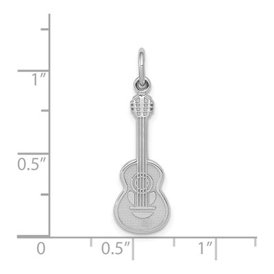 14K White Gold Acoustic Guitar Pendant – view 5
