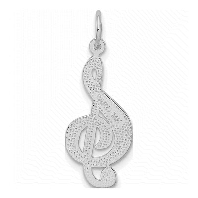14K White Gold Treble Clef Charm – view 4
