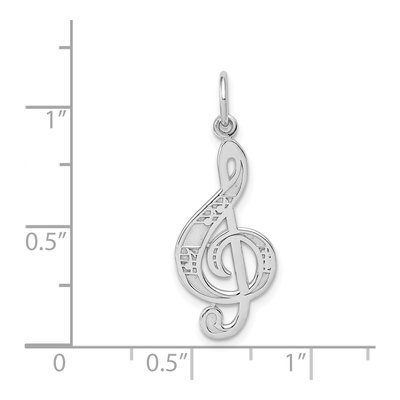 14K White Gold Treble Clef Charm – view 5