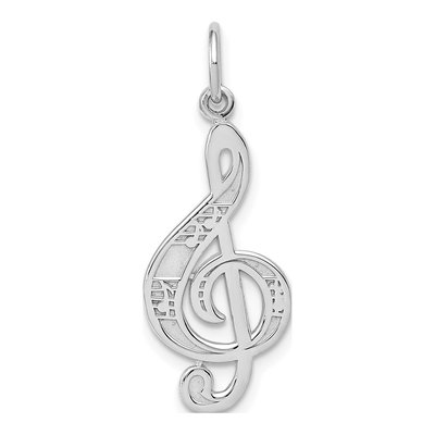 14K White Gold Treble Clef Charm