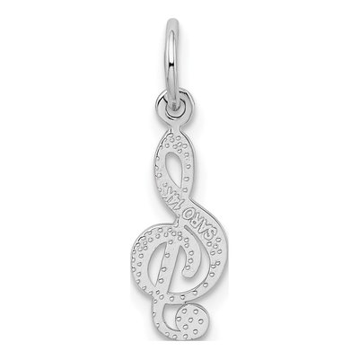 14K White Gold Treble Clef Pendant – view 4