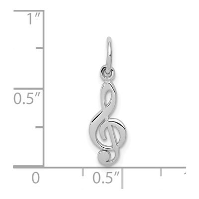 14K White Gold Treble Clef Pendant – view 5