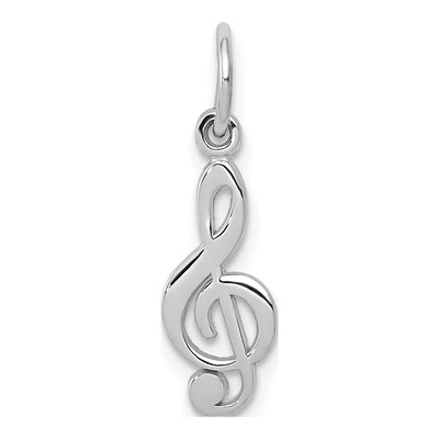 14K White Gold Treble Clef Pendant