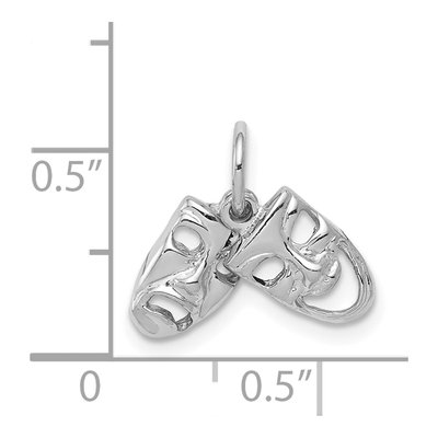 14K White Gold Comedy Tragedy Pendant – view 4