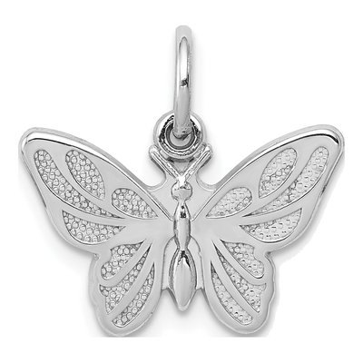 14K White Gold Butterfly Pendant
