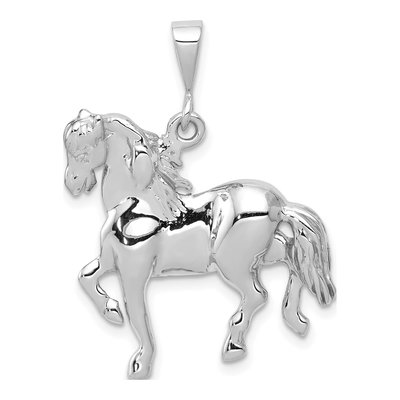 14K White Gold Horse Pendant