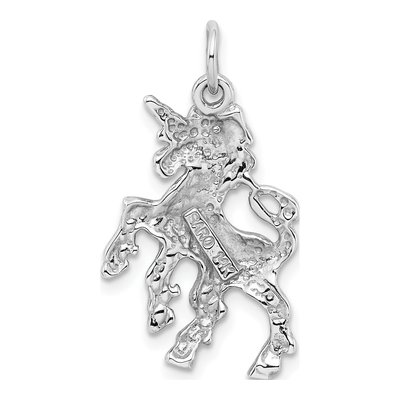 14K White Gold Unicorn Pendant – view 4