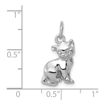 14K White Gold Cat Pendant – view 4