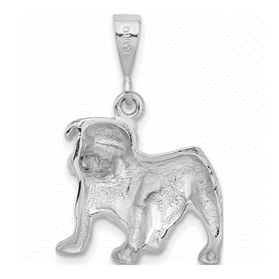 14K White Gold Bulldog Pendant – view 4