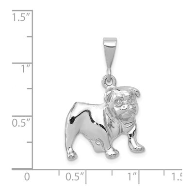 14K White Gold Bulldog Pendant – view 5