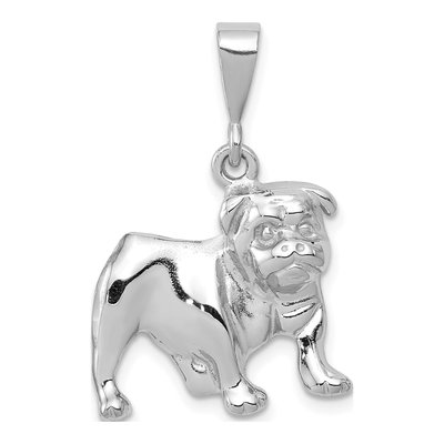 14K White Gold Bulldog Pendant