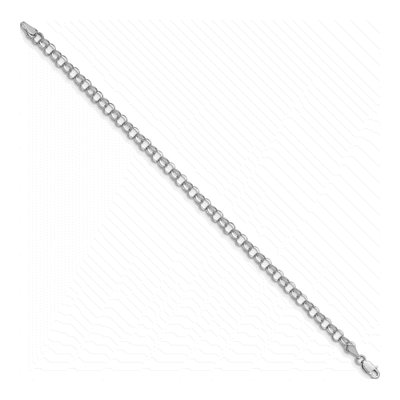 14K White Gold Double Link Charm Bracelet – view 3