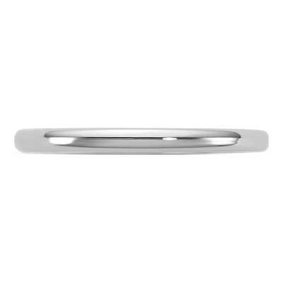 14K White Gold 2mm Domed Comfort-Fit Wedding Band – view 3
