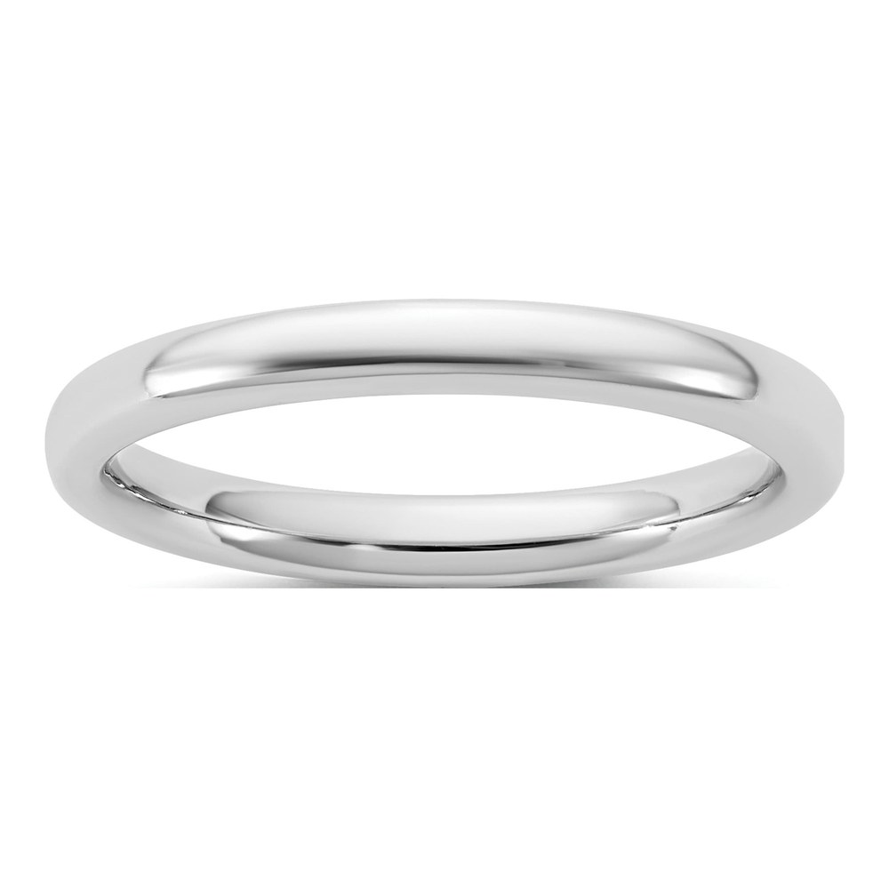 14K White Gold Rhodium-Plated 2.5mm European Comfort Fit Band Size 4