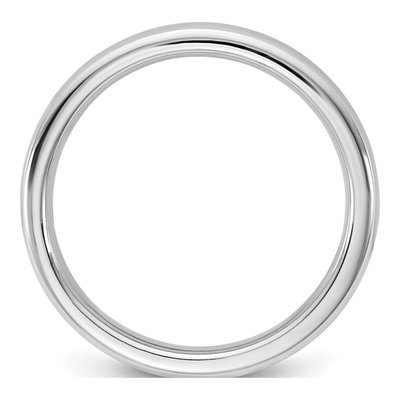 14K White Gold 3mm Domed Comfort-Fit Wedding Band – view 2