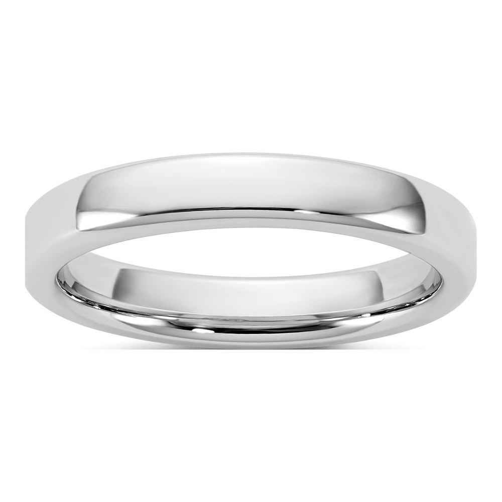 14K White Gold Rhodium-Plated 3.5mm European Comfort Fit Band Size 4