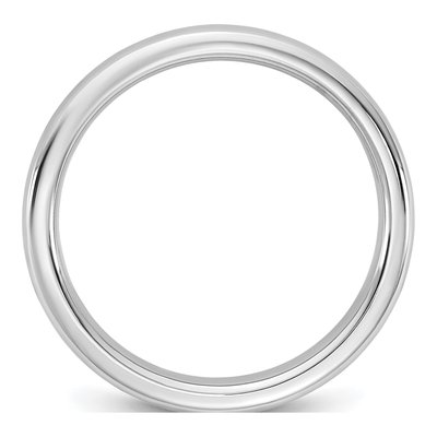 14K White Gold 5mm Domed Comfort-Fit Wedding Band – view 2