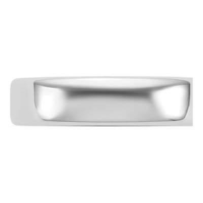 14K White Gold 5mm Domed Comfort-Fit Wedding Band – view 3