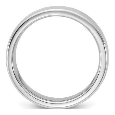 14K White Gold 5.5mm Domed Comfort-Fit Wedding Band – view 2